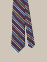 Robert Talbott Purple/Olive/Blue Textured Stripe Tie