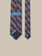 Robert Talbott Purple/Olive/Blue Textured Stripe Tie