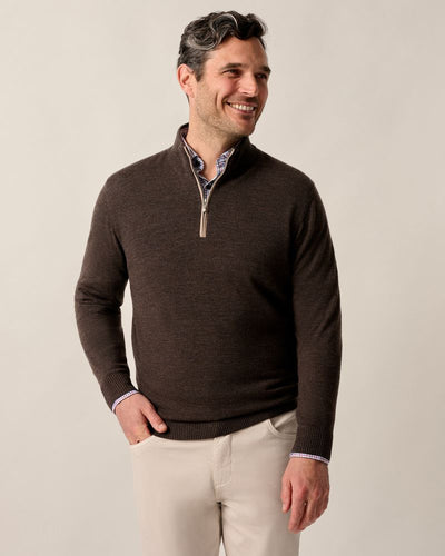 Johnnie-O Raynor Cocoa Merino 1/4 Zip