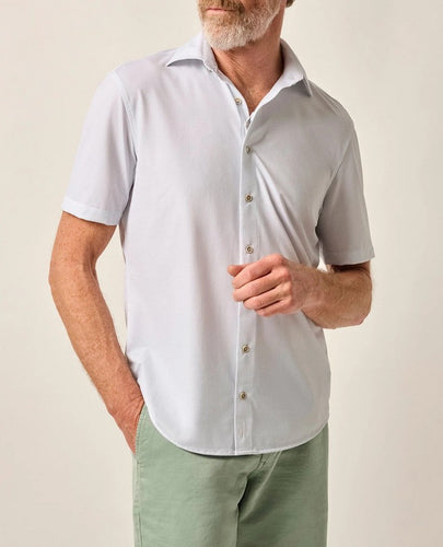 Johnnie-O Spielman White Short Sleeve Button Up
