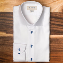 Hagen White Steep Twill Dress Shirt