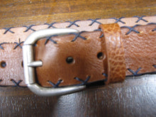 W. Kleinberg Saddle Aztec Cross Stitch Calf Belt