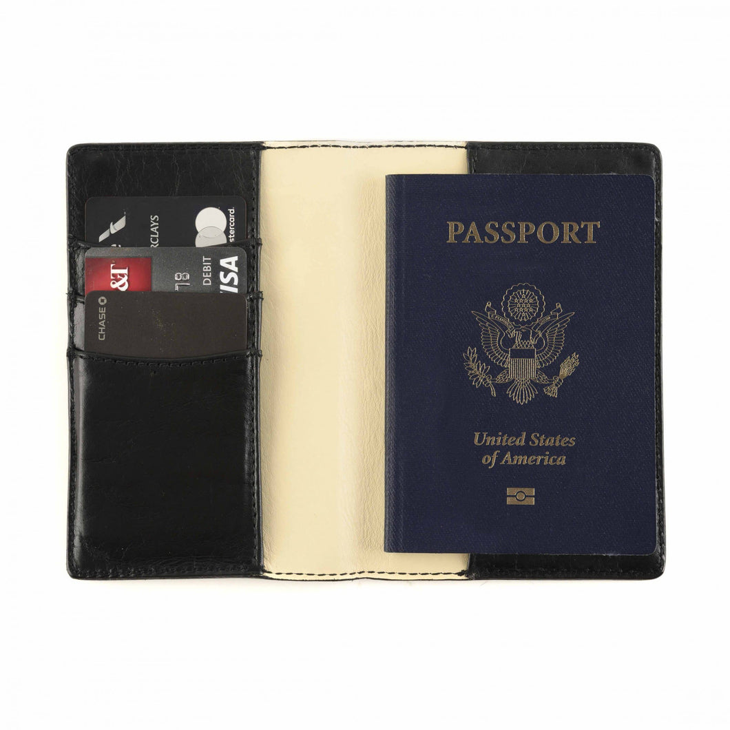 Moore & Giles Passport Wallet in Brompton Black