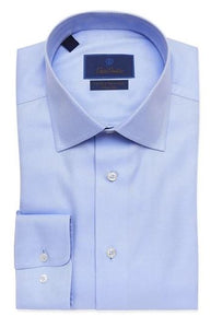 trim fit non-iron dress shirt Comfort Stretch Non-Iron Solid Dress Shirt With Contrast Trim