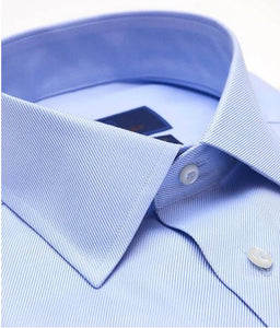 David Donahue Blue Trim Fit Non-Iron Dress Shirt