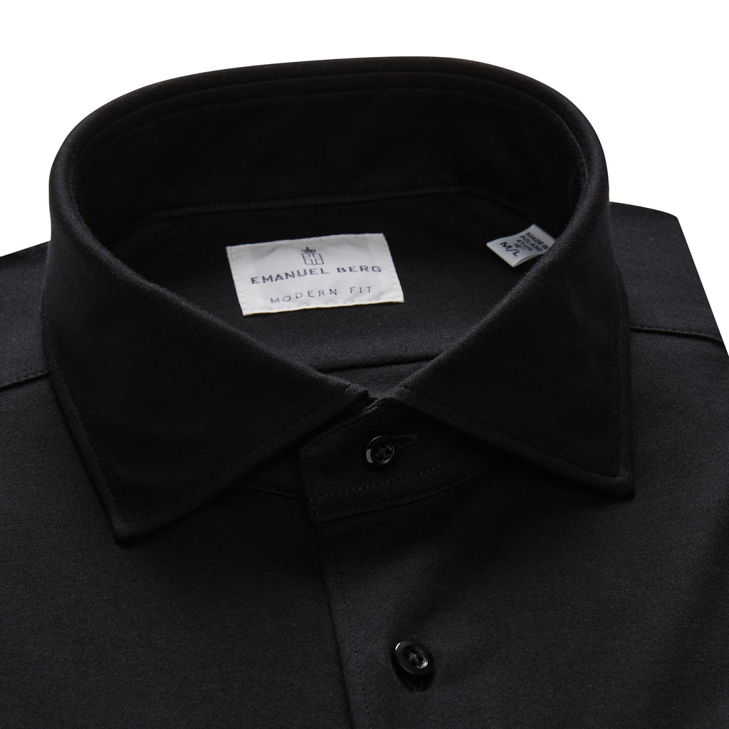 Emanuel Berg Modern 4-FLEX Black Sport Shirt