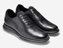 Cole Haan 2.ZeroGrand Lined Laser Black Wingtip with Charcoal Sole
